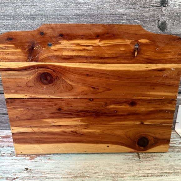 Vintage Rustic Cedar Wooden Organizer with Drawers Handcrafted 8 drawers hangs - Picture 6 of 10